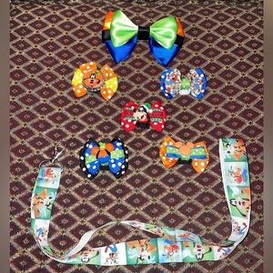 Goofy Lanyard, Hair Barrette and 5 Magic Band Bows. From Etsy.